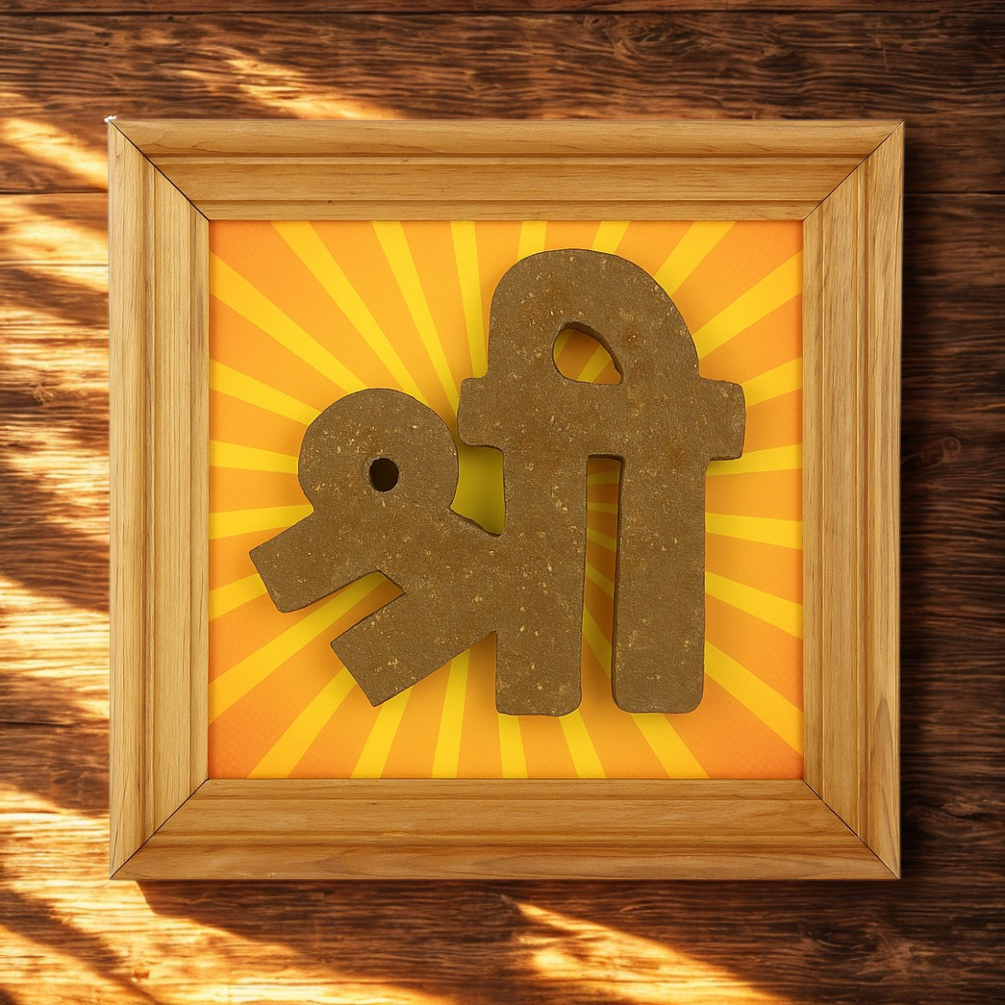 Cow Dung Shree Art Frame | Handcrafted Cow Dung Wall Frame