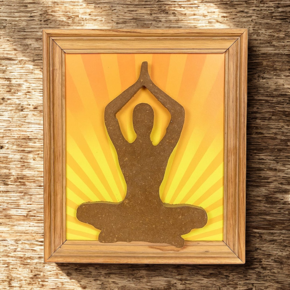 Yoga Pose Cow Dung Art Frame | Eco-Friendly Handcrafted