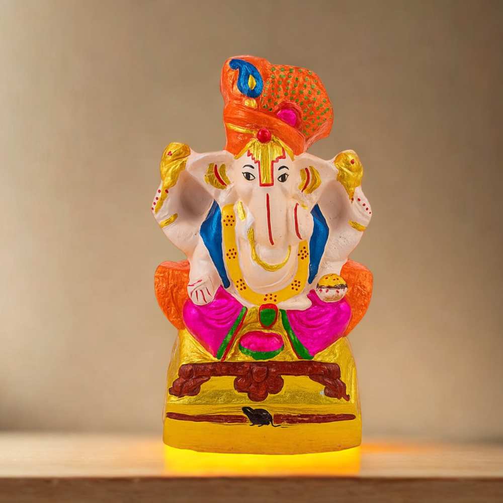 Cow Dung Lord Ganesha Murti – Eco-Friendly