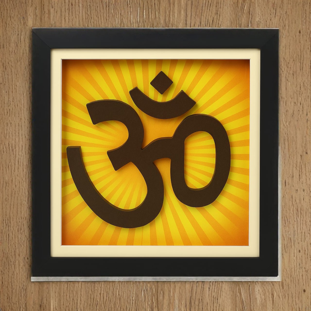 Om Cow Dung Art Frame – Handmade Eco-Friendly