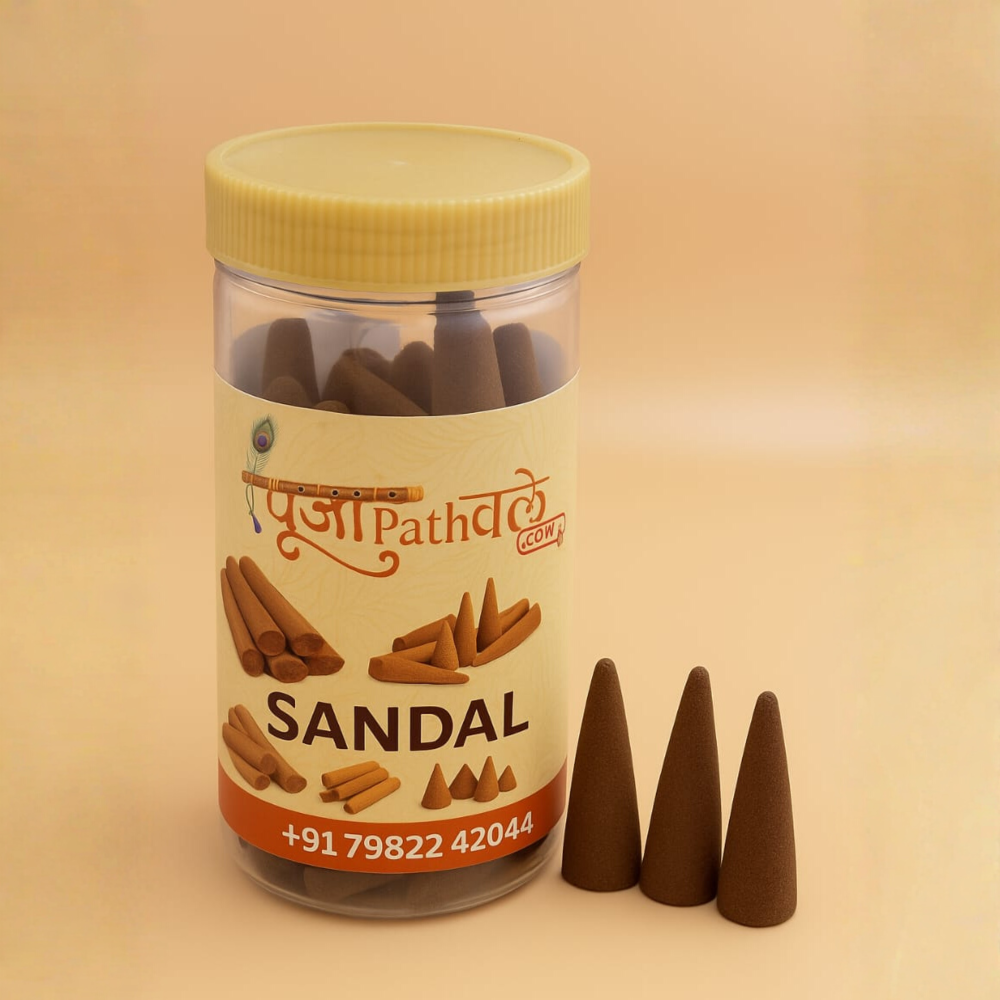 Cow Dung Sandal Dhoop Cones | Pure Cow Dung Sandalwood Dhoop